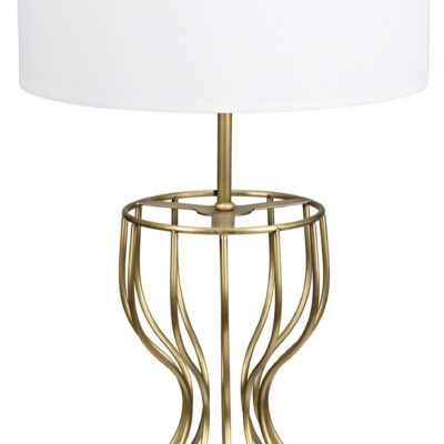 Perry Table Lamp with Shade, Metal with Brass Finish
