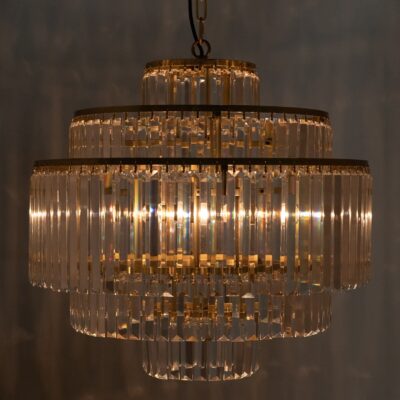 Quintus Chandelier, Metal with Brass Finish