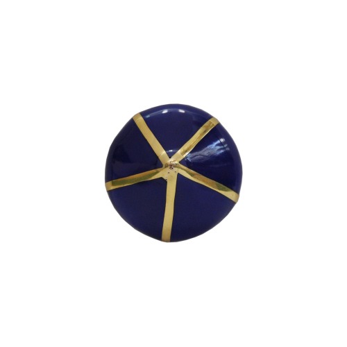 Pointed Knob With Brass Detail In Blue