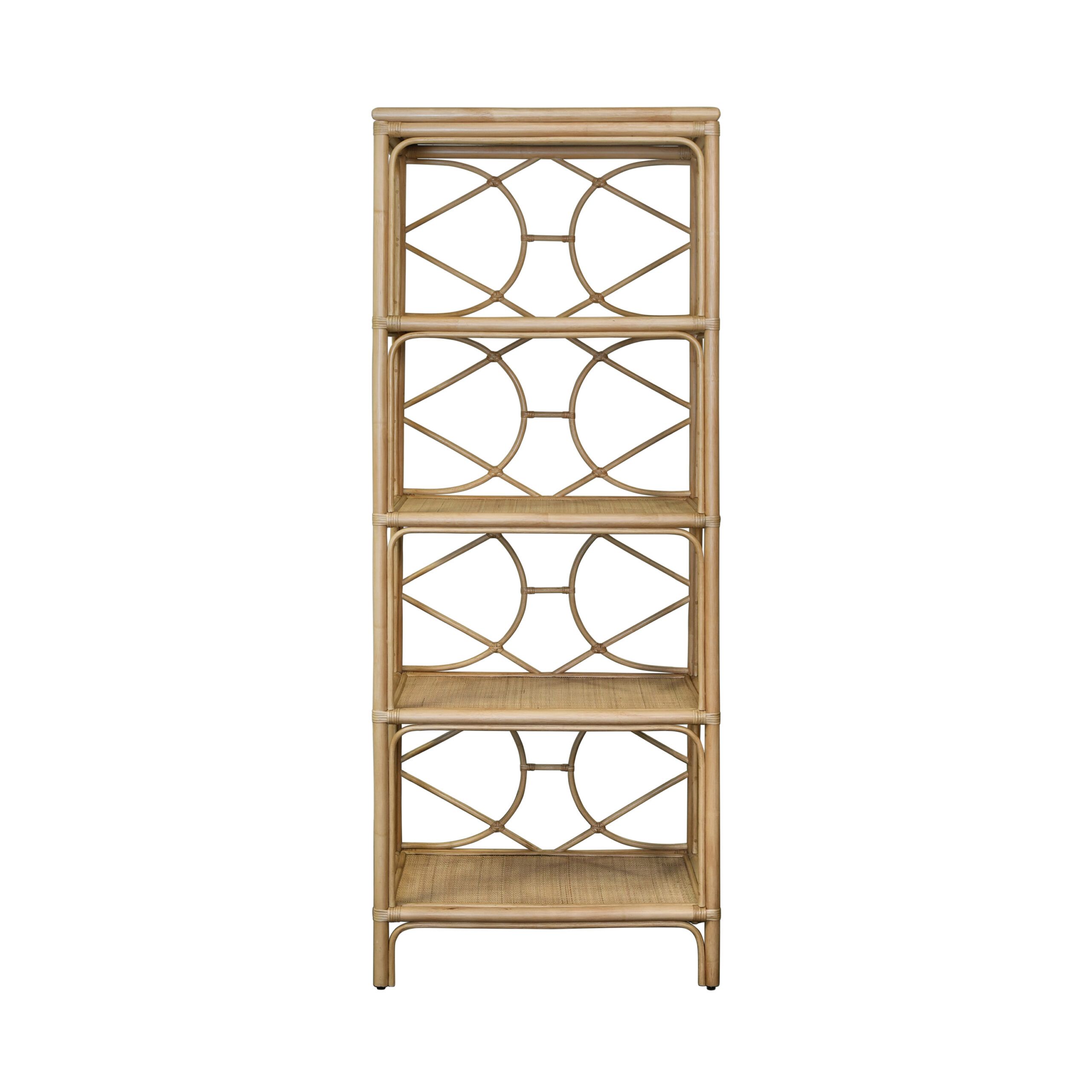 Decorative Back Etagere In Natural Rattan