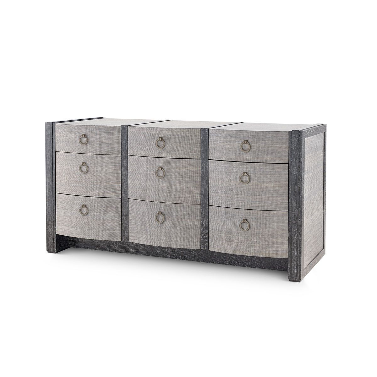 Albert Extra Large 9-Drawer with Glass Top, Ash Gray Shimmer - Ash Gray Shimmer