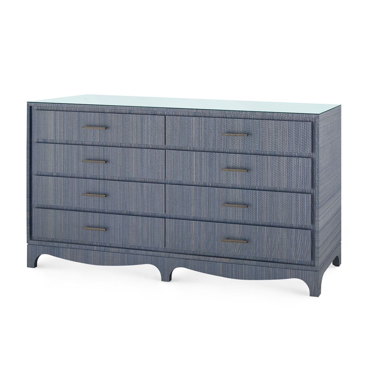 Barrett Extra Large 8-Drawer with Glass Top, Denim Mist - Denim Mist