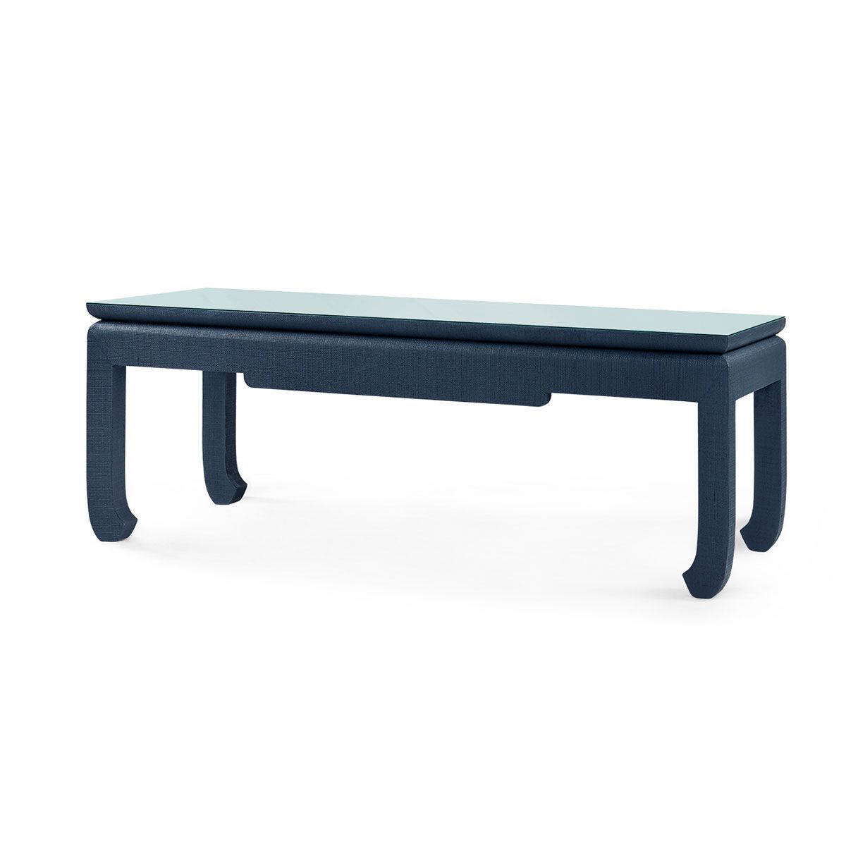Bethany Coffee Table with Glass Top, Storm Blue - Storm Blue
