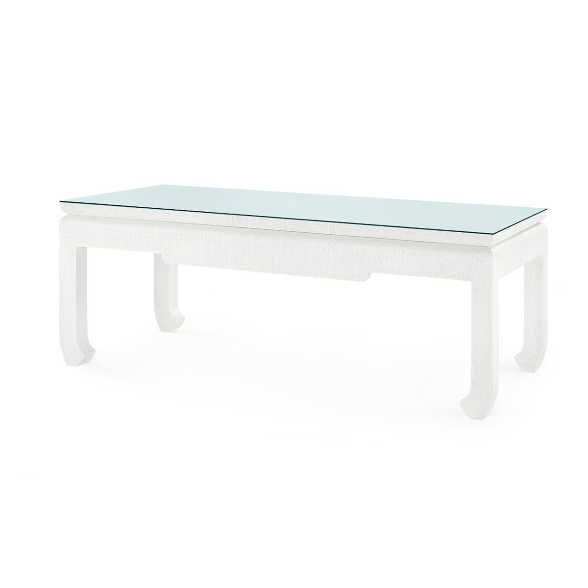 Bethany Coffee Table with Glass Top, Vanilla - Vanilla