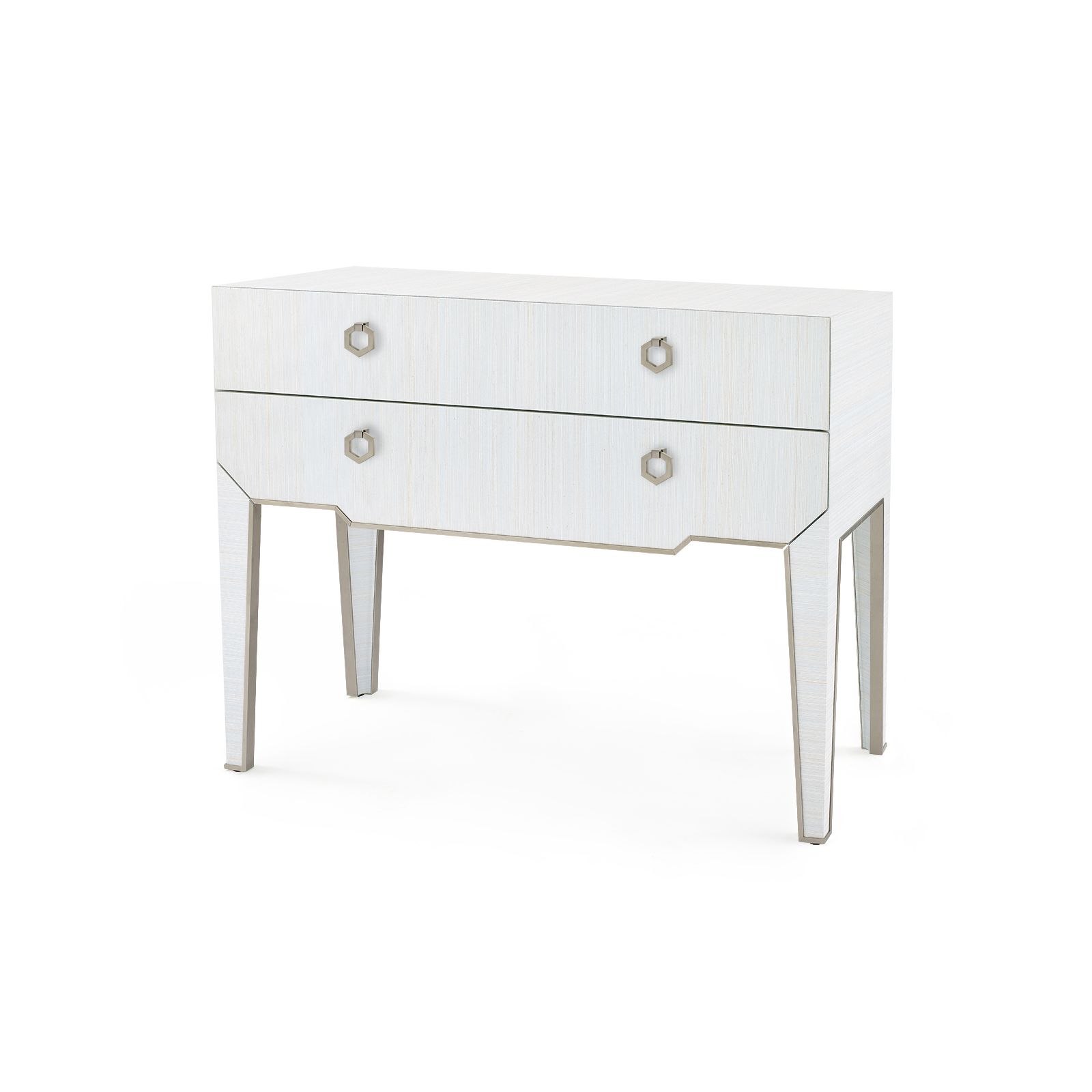 Madeline Console with Glass Top, Platinum Shimmer - Platinum Shimmer