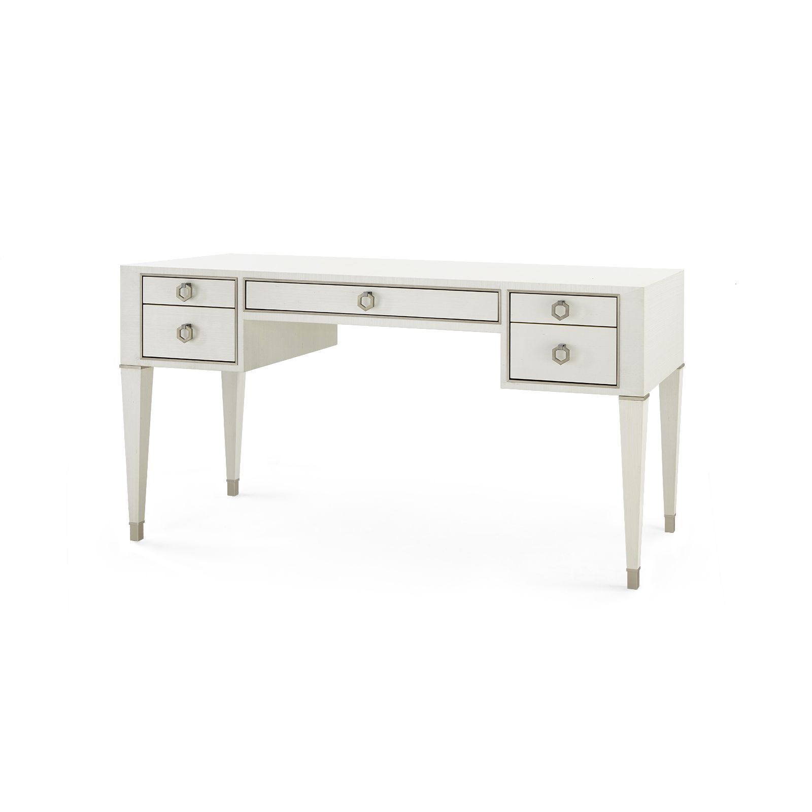 Morris Desk with Glass Top, Sand White - Sand White