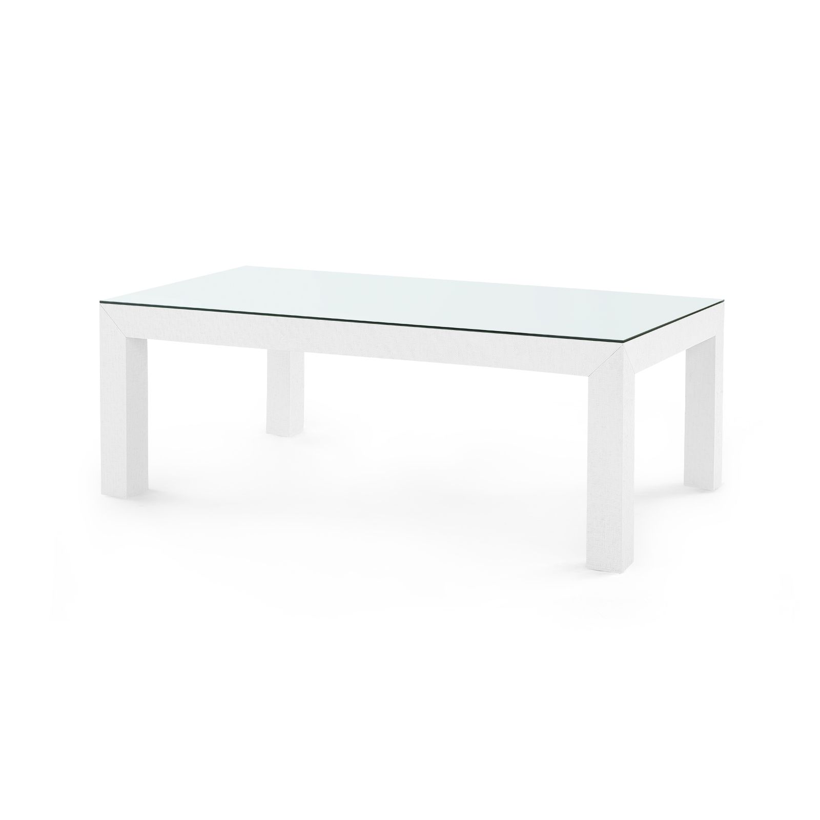 Parsons Coffee Table with Glass Top, Chiffon White - Chiffon White